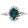 Natural 1.07ct Sapphire Diamond Ring 10KT White Gold