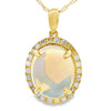 2.39ct Opal Diamond Fashion Pendants 10KT Yellow Gold