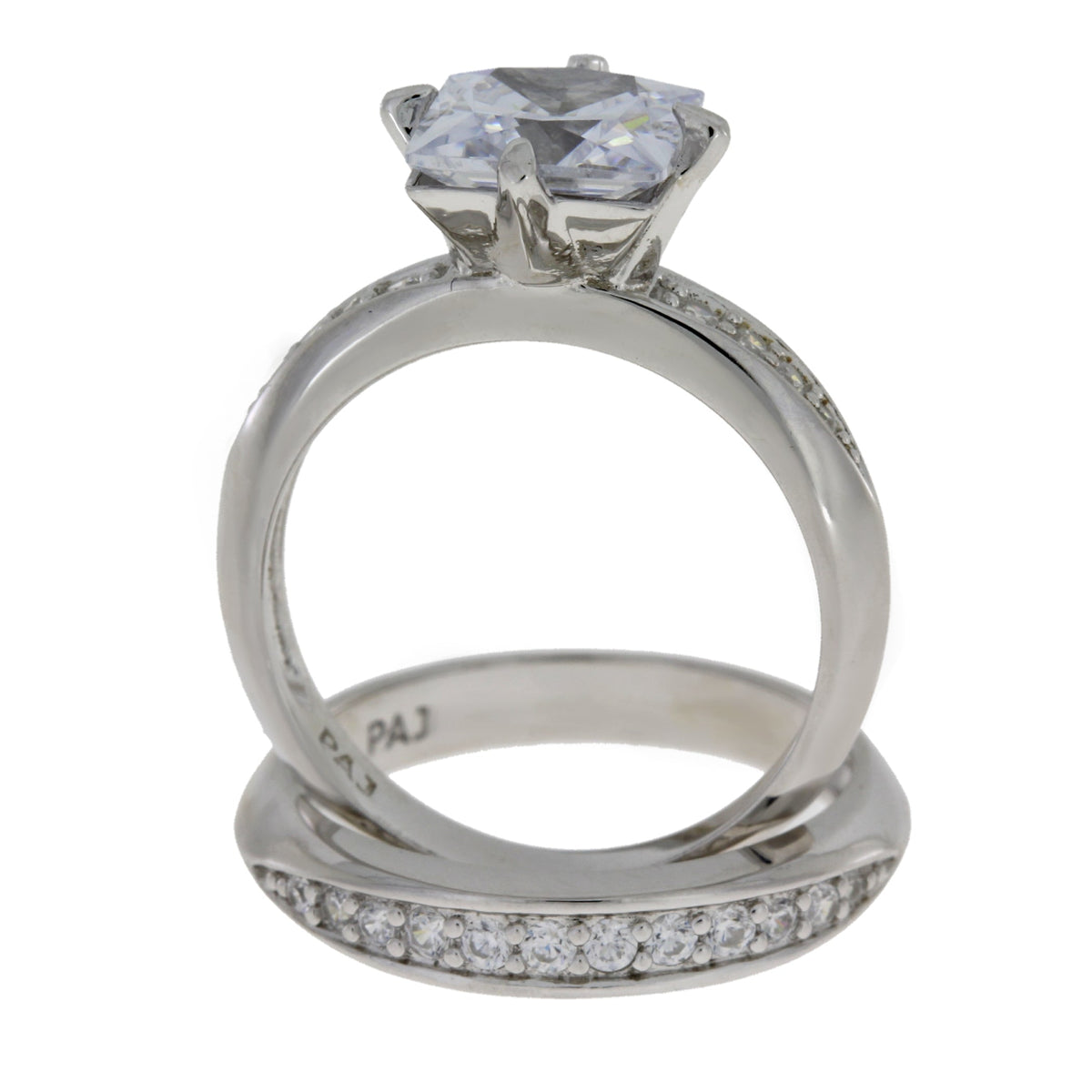 Circonita cúbica natural CZ Plata de ley nupcial