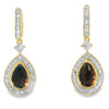 .84ct Quartz Diamond Dangle Earrings 10KT Yellow Gold