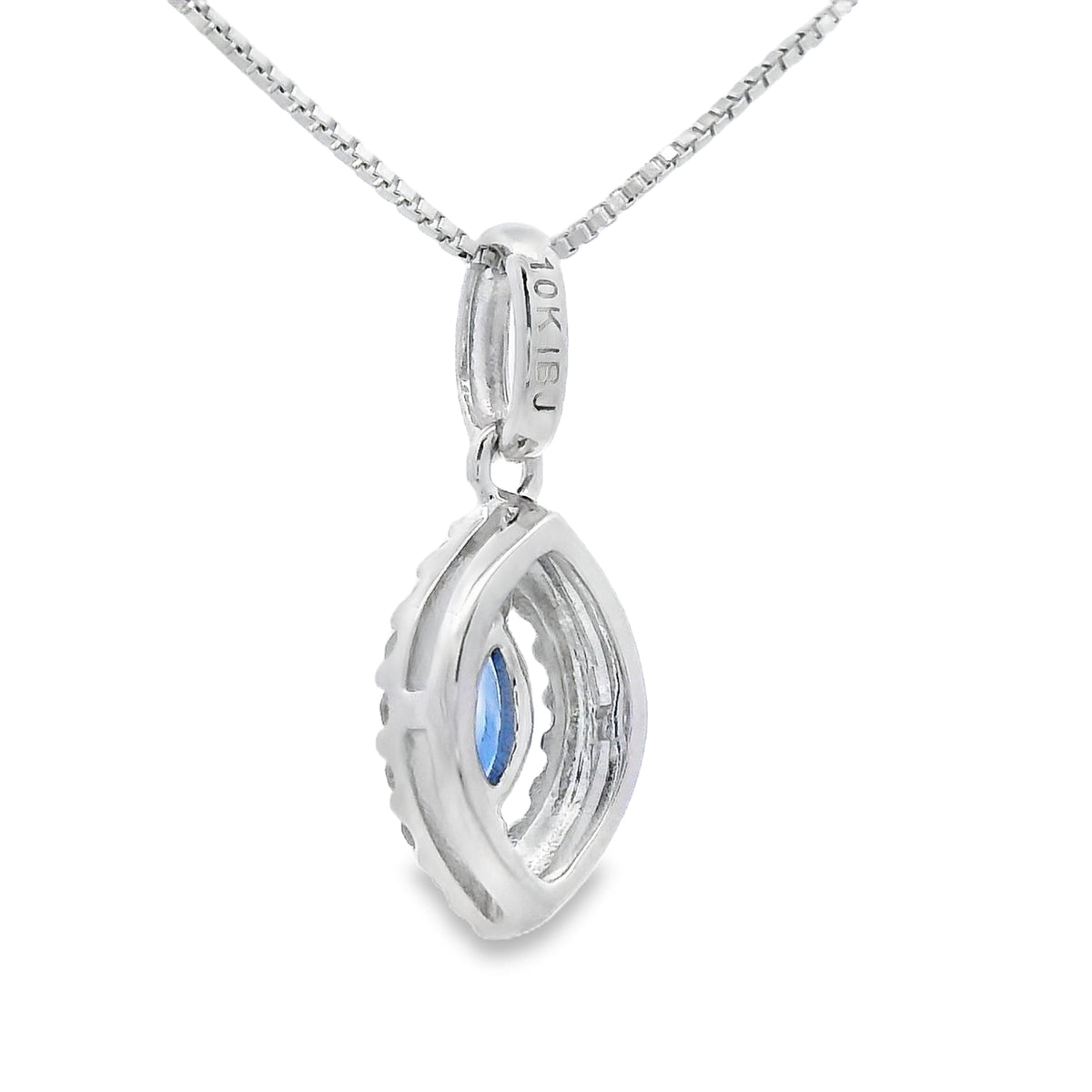 Colgantes de moda de .27 ct de zafiro y diamante en oro blanco de 10 kt