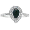 Natural .52ct Onyx Diamond Ring 10KT White Gold