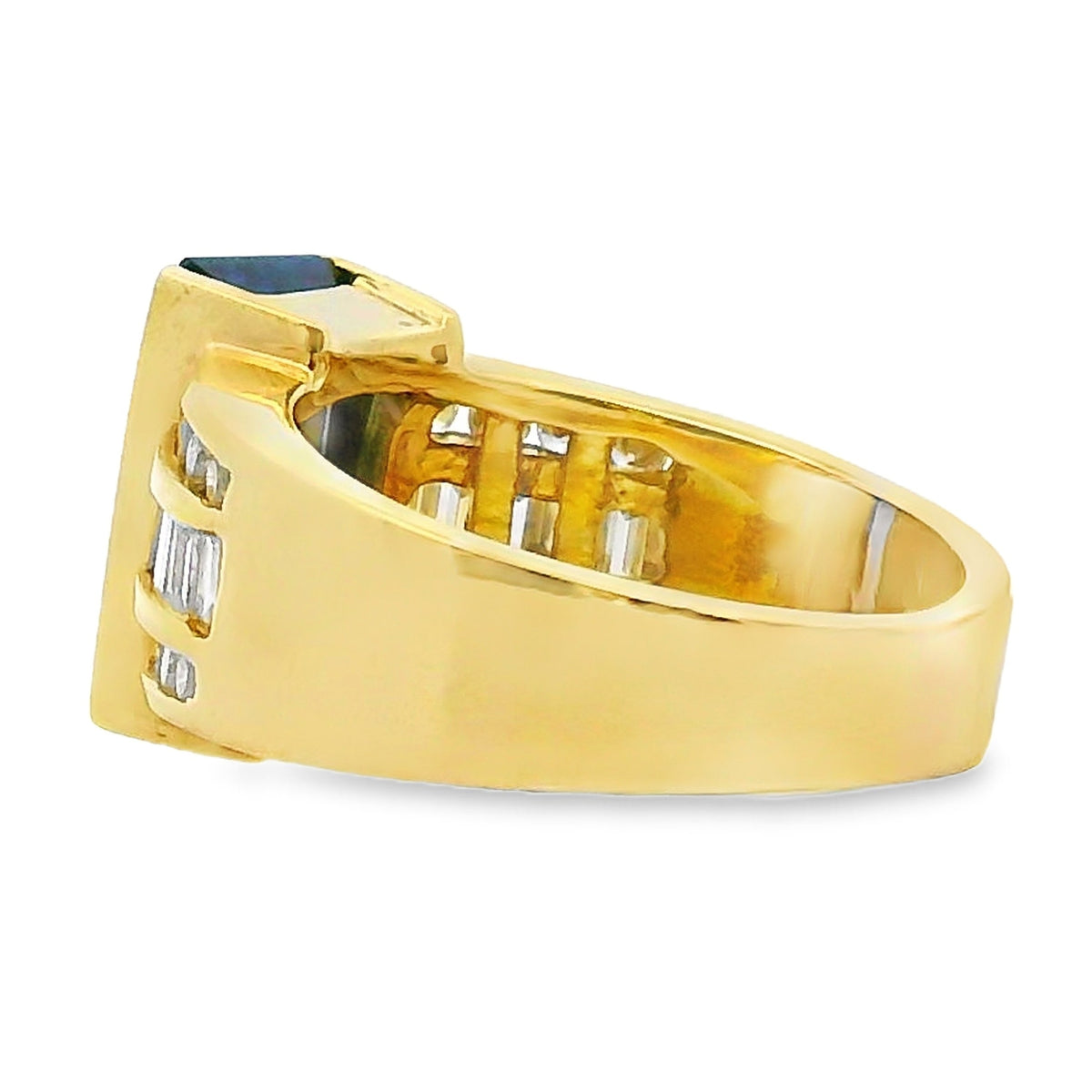 Natural .80ct Tanzanite Diamond Ring 18KT Yellow Gold