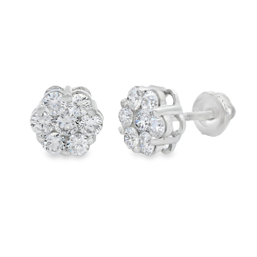 Pendientes de Diamantes Creados en Laboratorio de 1.39ct Plata de Ley