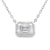 Natural .85ct Moissanite Pendant Sterling Silver