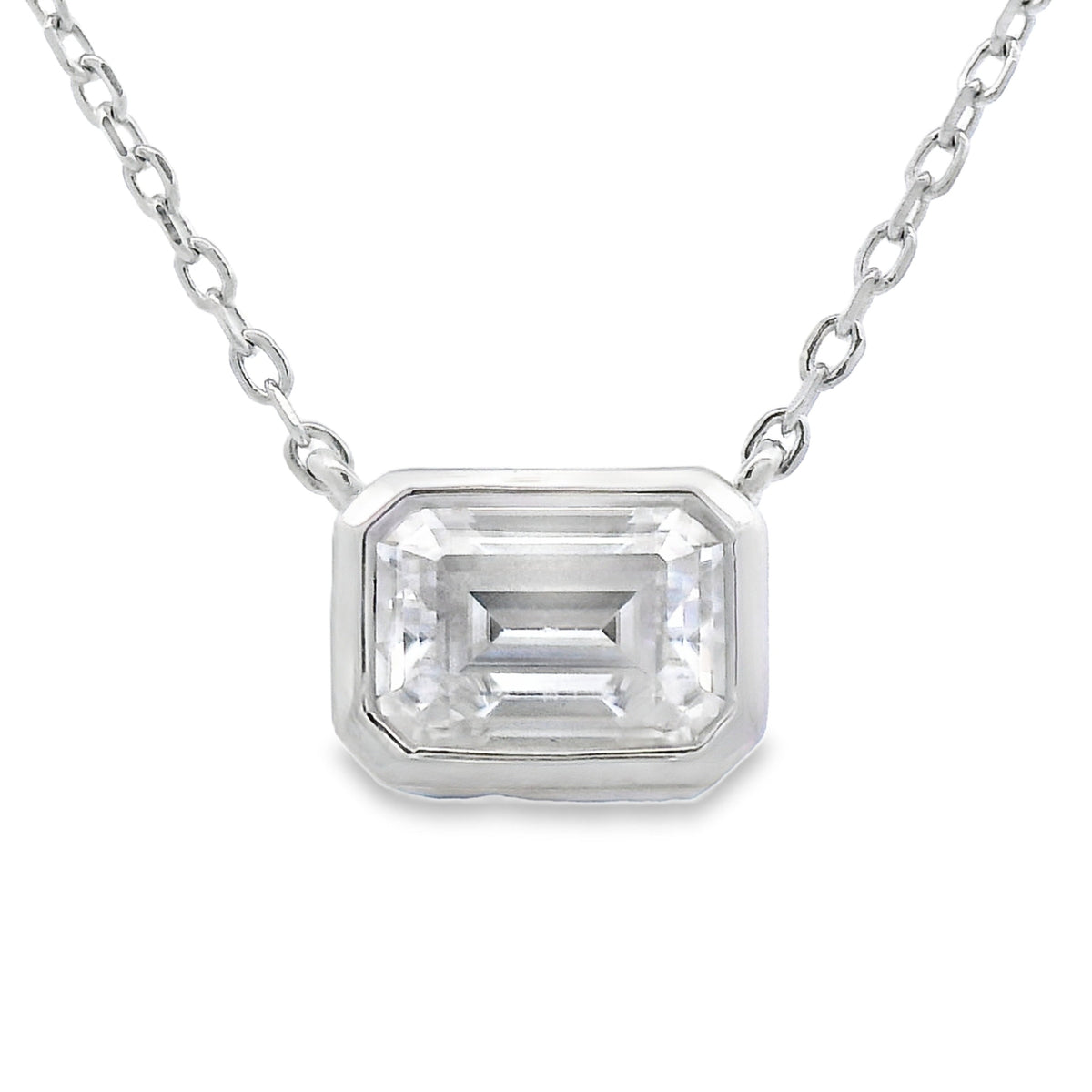 Colgante de moissanita natural de 0,85 ct en plata de ley