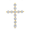 Colgante religioso de cruz de oro amarillo de 14 quilates con diamante natural de 0,83 ct.