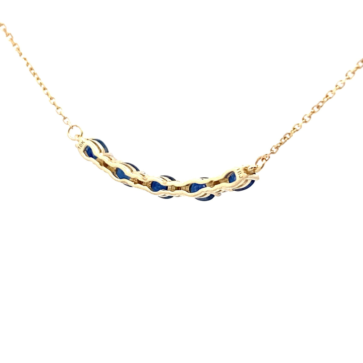 Colgantes de moda de zafiro y diamantes de oro amarillo de 10 quilates