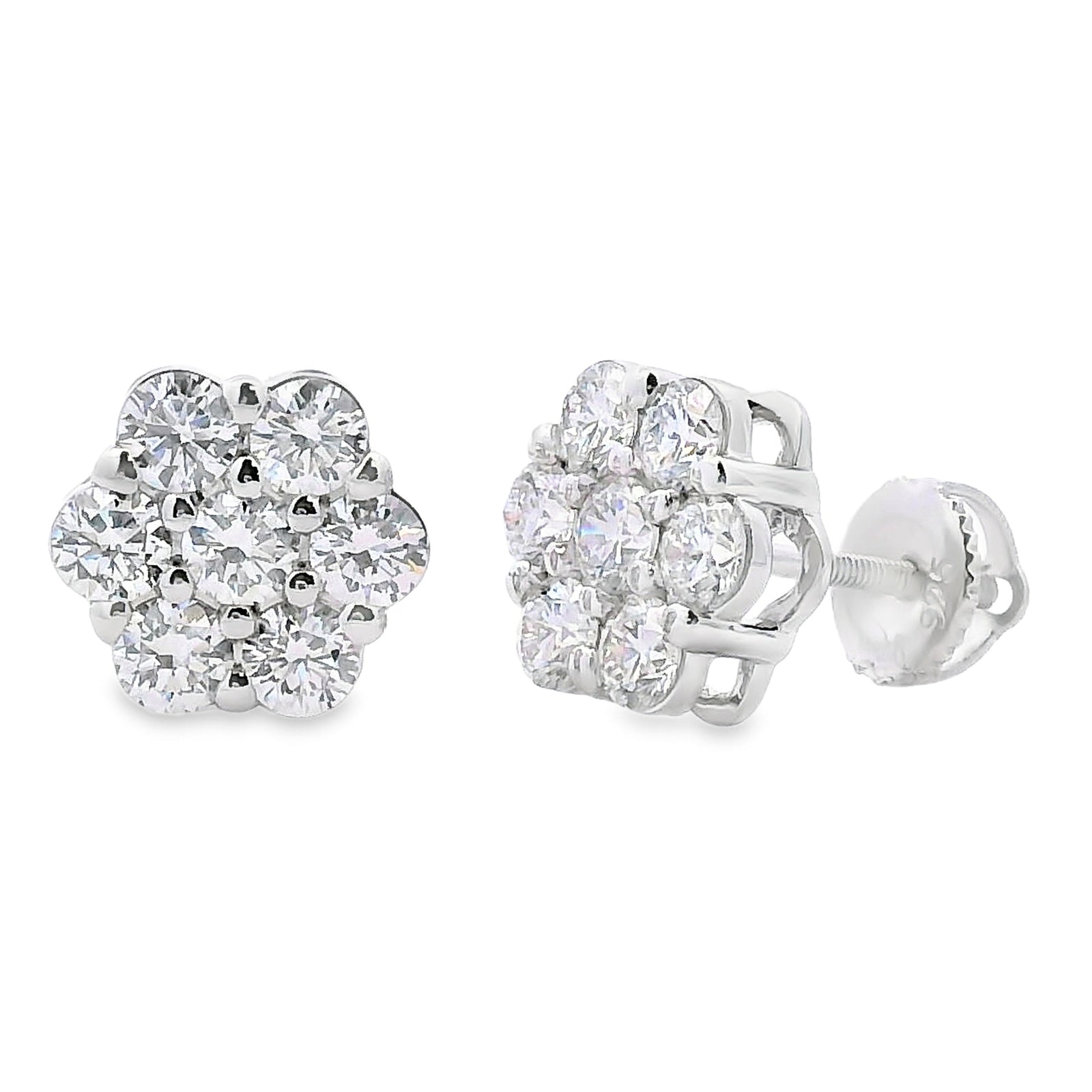 Aretes de diamantes cultivados en laboratorio de 1,87 ct, plata esterlina