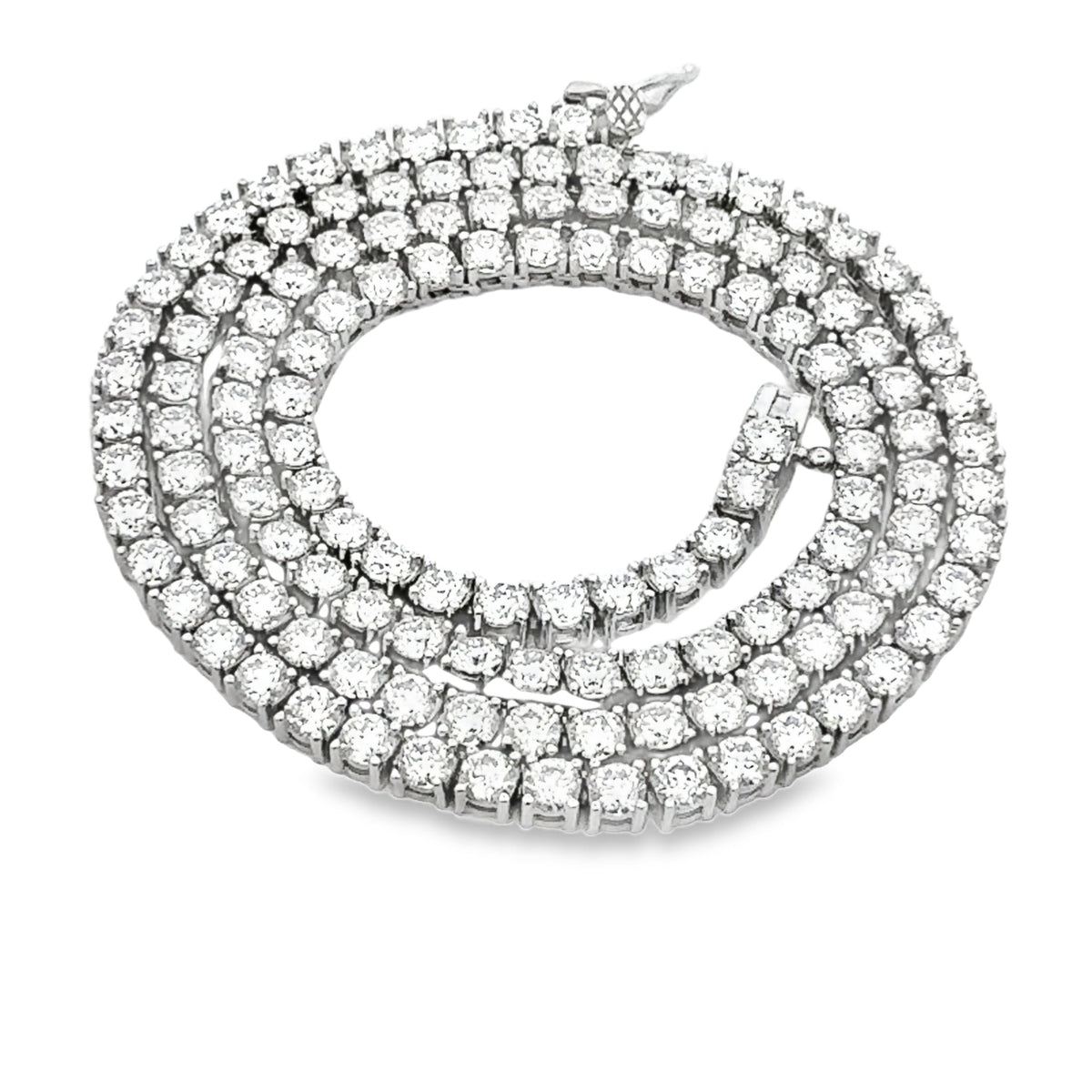 Collar tenis de moissanita de 15,14 ct de plata de ley