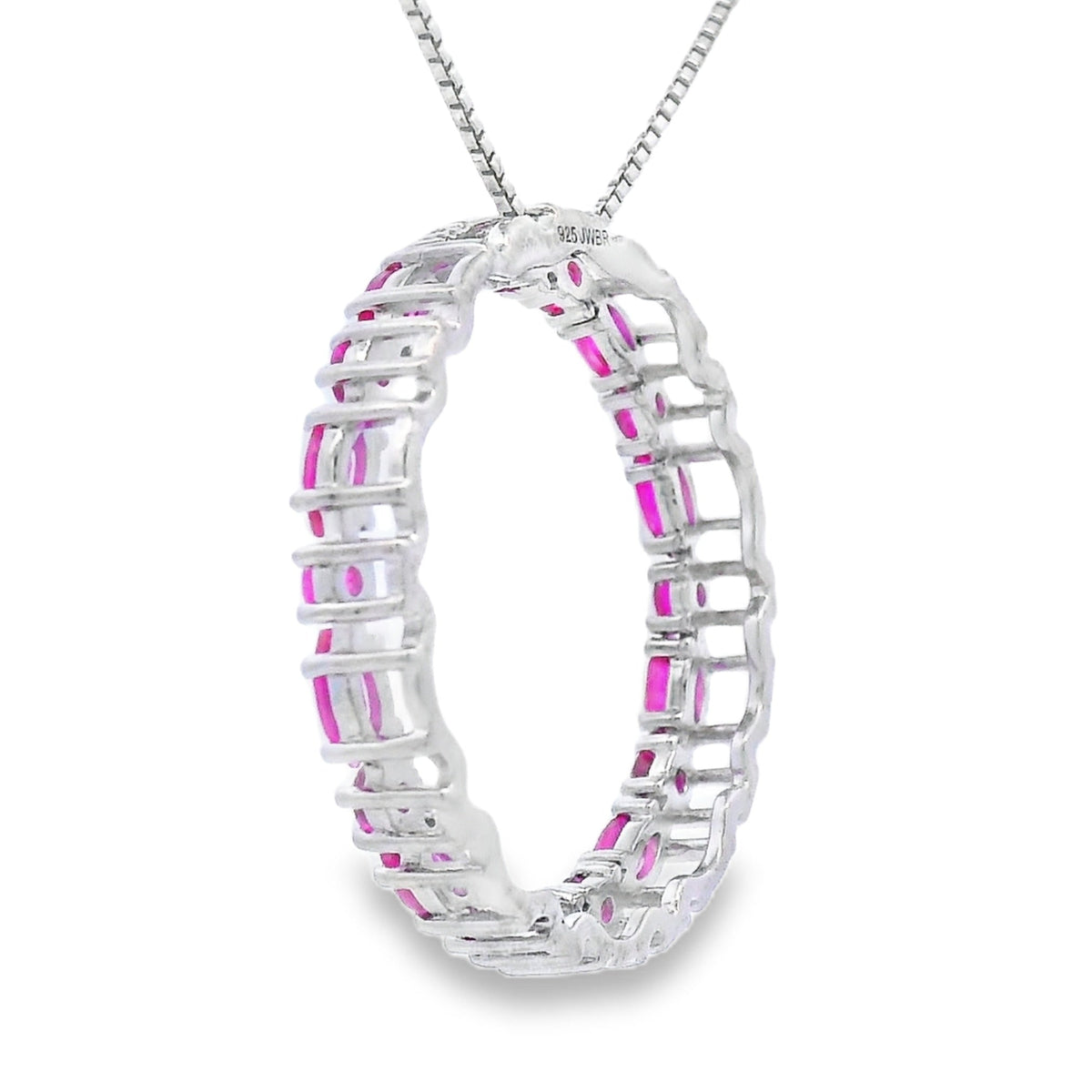 Colgante Círculo de Amor de Rubí en Plata de Ley