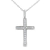 .07ct Diamond Cross Religious Pendant 10KT White Gold