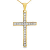 .22ct Diamond Cross Religious Pendant 14KT Yellow Gold