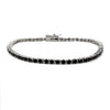 2.27ct Black Diamond Tennis Bracelet Sterling Silver