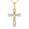 Genuine Topaz Cross Religious Pendant Sterling Silver
