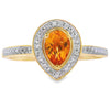 Genuine .50ct Citrine Diamond Ring 10KT Yellow Gold