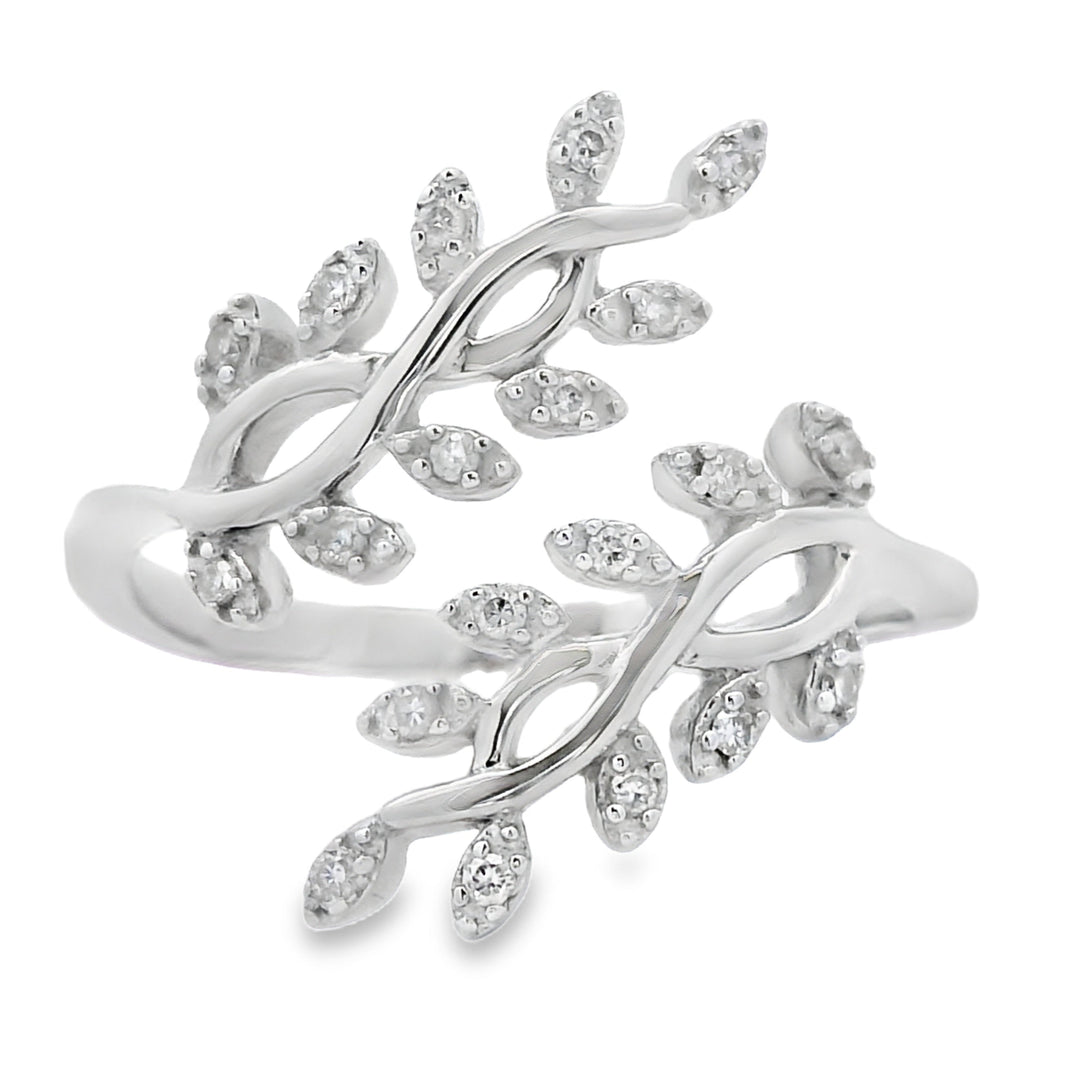 Natural .10ct Diamond Ring Sterling Silver