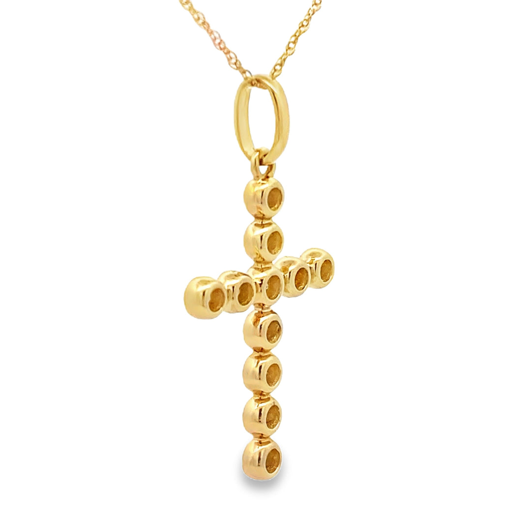 .31ct Diamond Cross Religious Pendant 14KT Yellow Gold