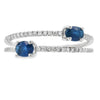 Natural .61ct Sapphire Diamond Ring 14KT White Gold