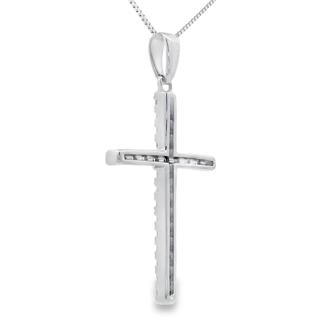.21ct Diamond Cross Religious Pendant 14KT White Gold