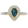 Natural .54ct Sapphire Diamond Ring 10KT Yellow Gold