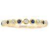 Sapphire Diamond stackable band set 14KT Yellow Gold