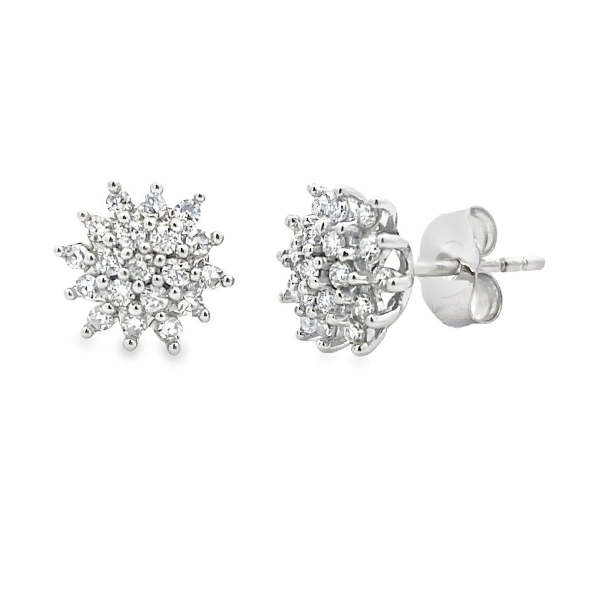 Pendientes de Diamante Creado en Laboratorio de .33ct en Oro Blanco de 10kt