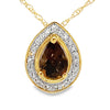 .39ct Quartz Diamond Fashion Pendants 10KT Yellow Gold