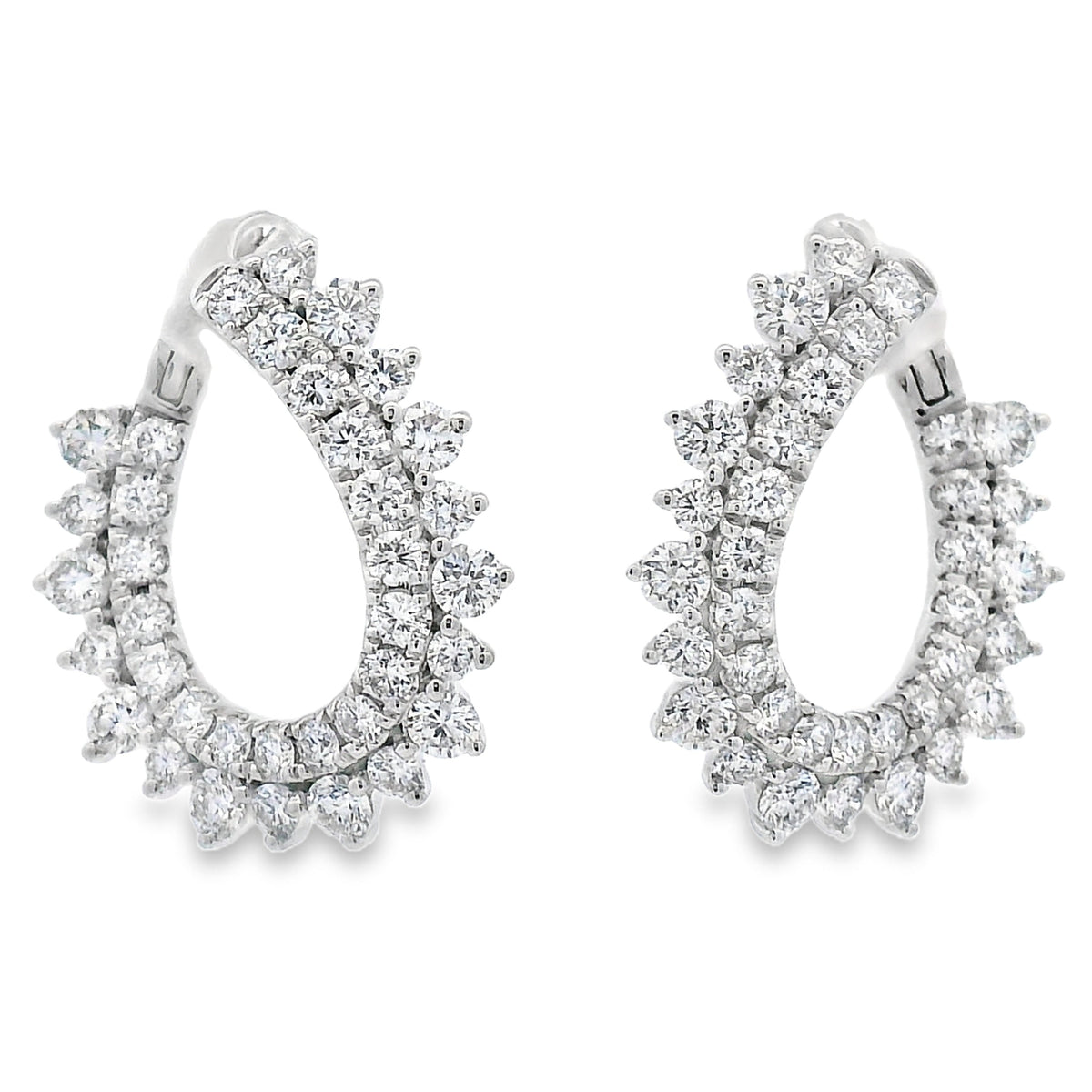 Pendientes de aro de oro blanco de 14kt con diamantes cultivados en laboratorio de 1,50 ct