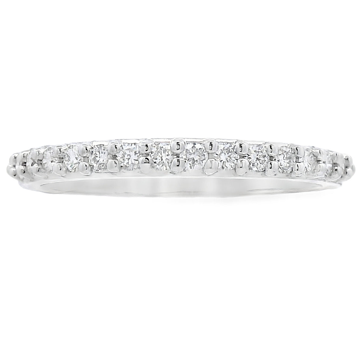 Anillo de boda con diamante natural de .25 ct, oro blanco de 14 kt