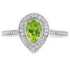 Natural .50ct Peridot Diamond Ring 10KT White Gold