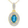 London Blue Topaz Fashion Pendants 10KT Yellow Gold