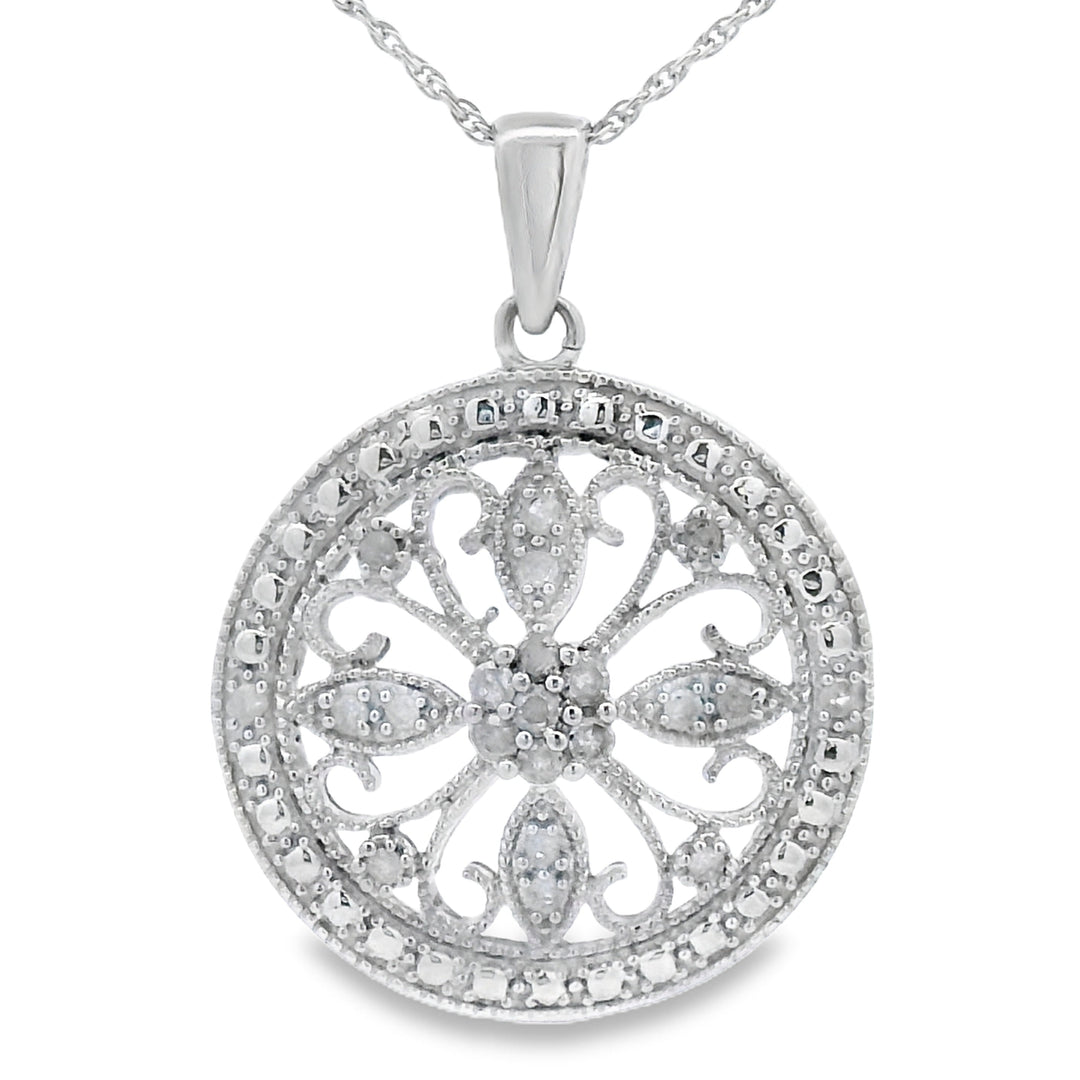 Colgantes de moda de plata de ley con diamantes naturales de 0,25 ct