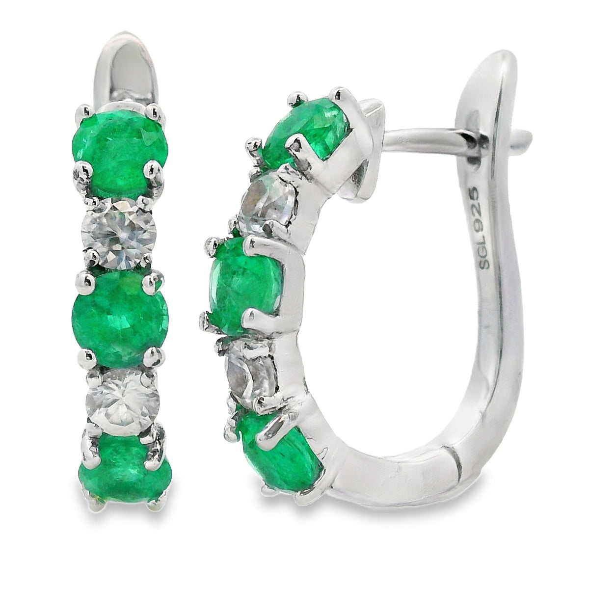 Pendientes Colgantes de Circonita Esmeralda de 2,12 ct de Plata de Ley