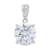 Genuine 4.00ct Moissanite Pendant Sterling Silver