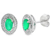 Pendientes de calcedonia y diamantes de 0,54 ct de oro blanco de 10 kt