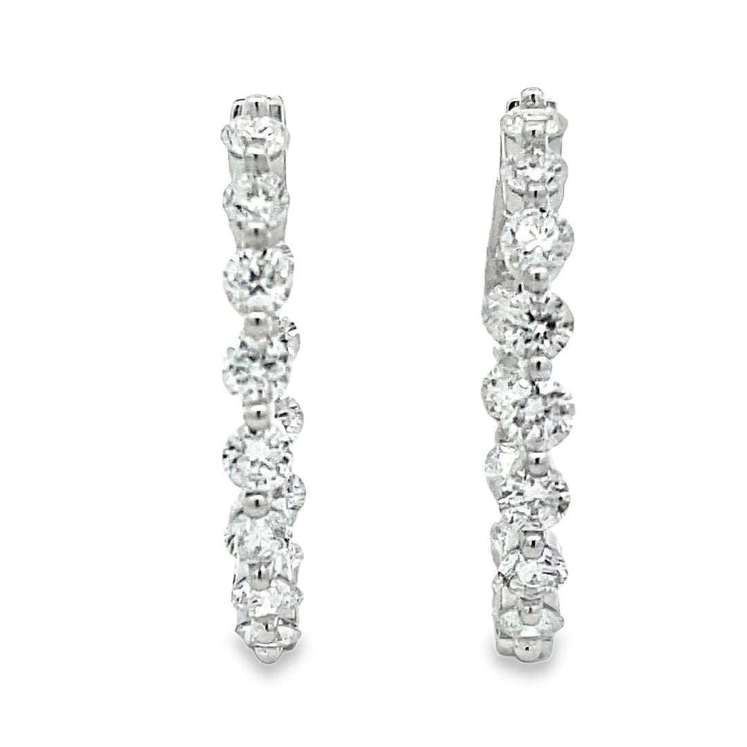 3.10ct Lab Grown Diamond Hoop Earrings Sterling Silver