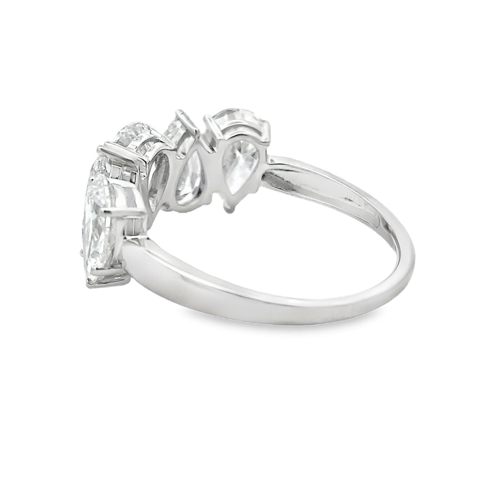 Anillo de boda con diamante cultivado en laboratorio de oro blanco de 10 KT