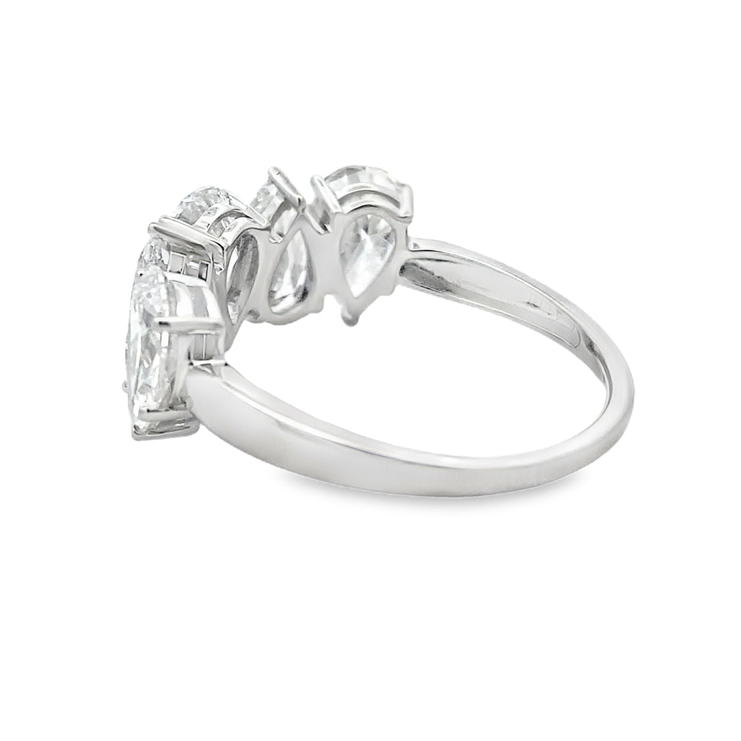 Anillo de boda con diamante cultivado en laboratorio de oro blanco de 10 KT