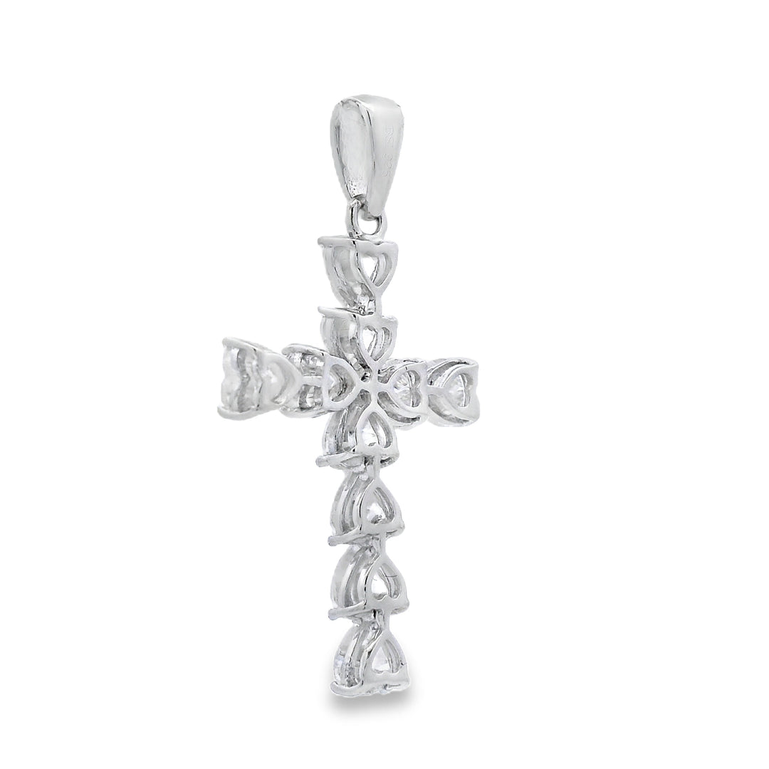 Moissanite Cross Religious Pendant Sterling Silver