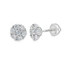 Pendientes de diamante cultivado en laboratorio de .95ct en plata de ley