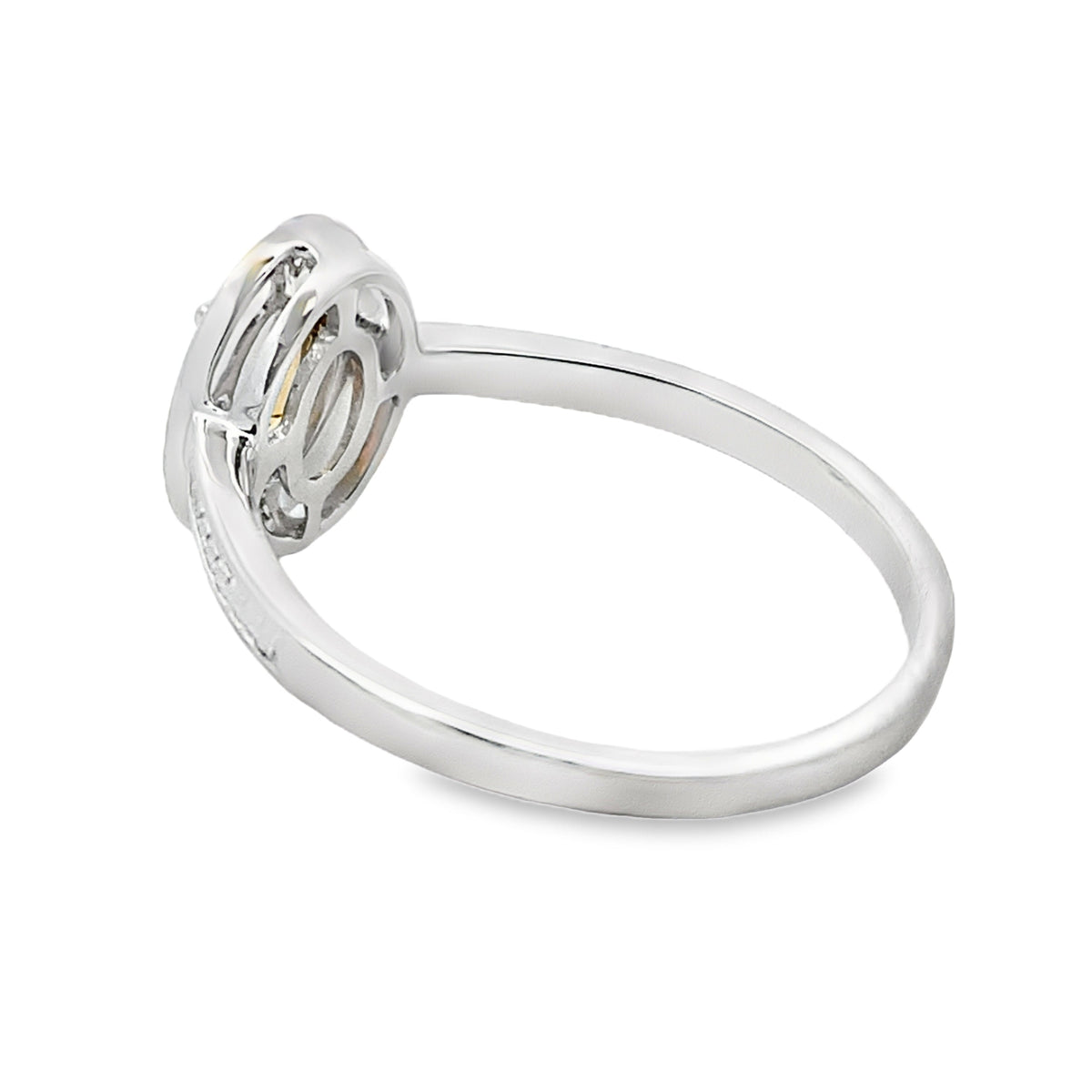 Natural .47ct Citrine Diamond Ring 10KT White Gold