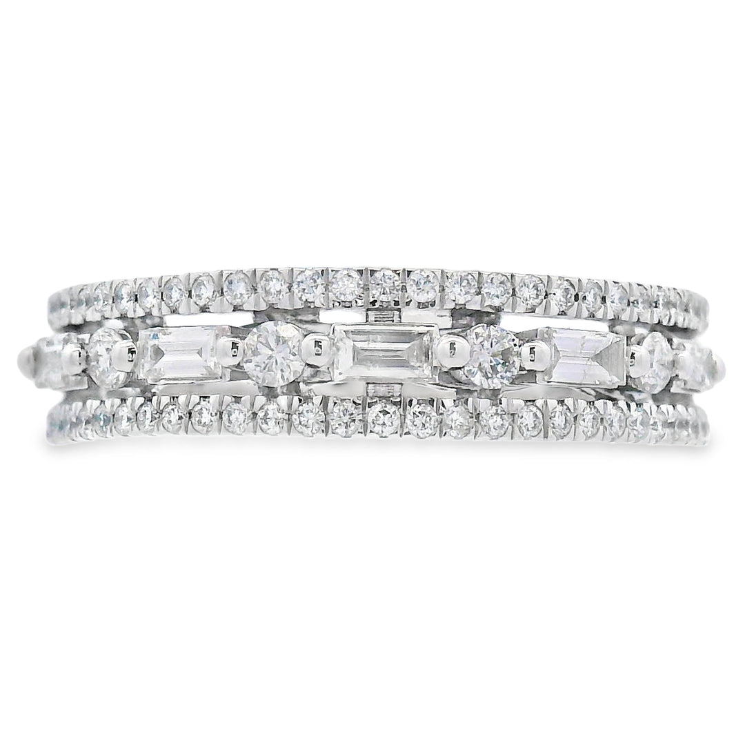 .50ct Diamond Fashion band rings 14KT White Gold