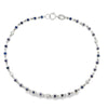 Pulsera de zafiro y diamante natural de 0,87 ct en oro blanco de 14 K