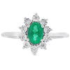 Genuine .43ct Emerald Diamond Ring 10KT White Gold