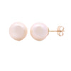 Genuine FW Pearl Stud Earrings 14KT Yellow Gold