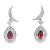 .62ct Garnet Diamond Dangle Earrings 10KT White Gold