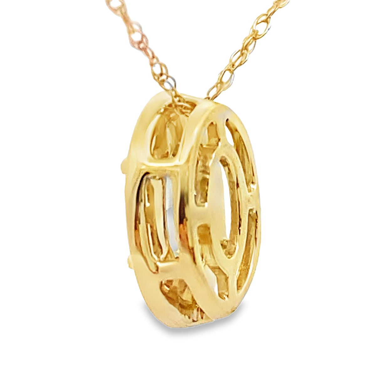 Colgantes de moda de topacio Mystic Fire de oro amarillo de 10 quilates