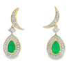 Chalcedony Diamond Dangle Earrings 10KT Yellow Gold