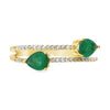 Auténtico Anillo de Esmeralda y Diamante de .50 ct en Oro Amarillo de 14 kt